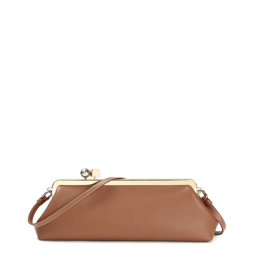 Tiffany & Fred Paris Frame Leather Clutch, Brown